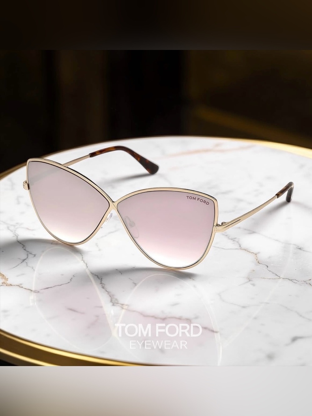 Tom Ford Elise-02 TF 569 28Z Cat-eye sunglasses graduated pink mirrored lenses